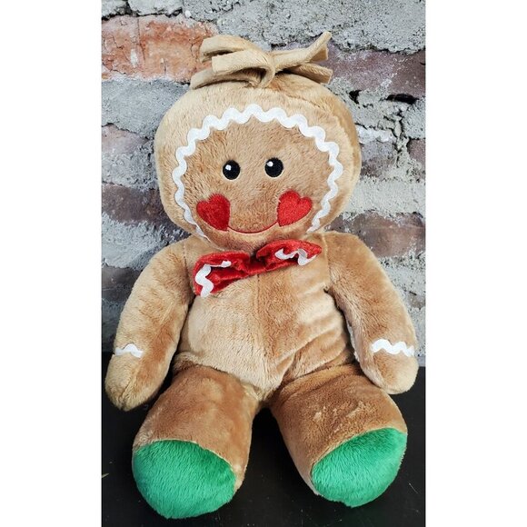 Dan Dee Girl Gingerbread Plush Stuffed Toy 16" Christmas Collectors Choice - Picture 1 of 3